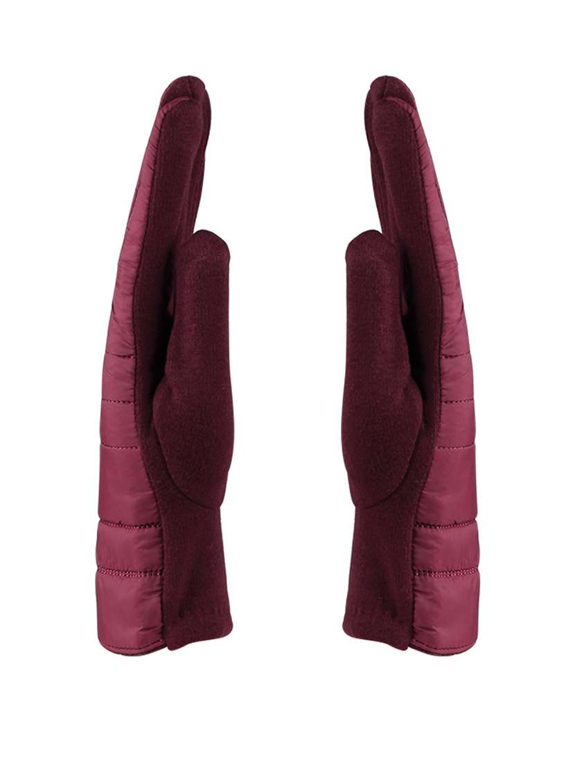 maroon solid gloves - 19682182 - Standard Image - 2