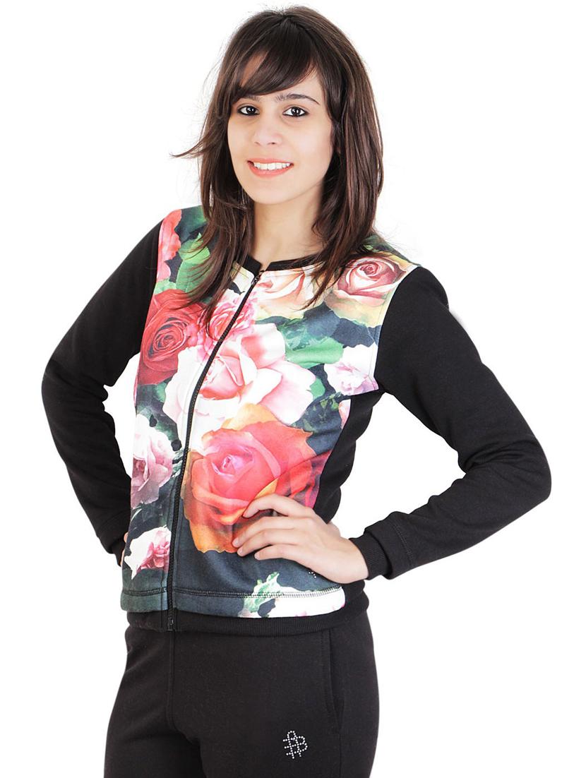 long sleeved floral print regular jacket - 19682252 - Standard Image - 2