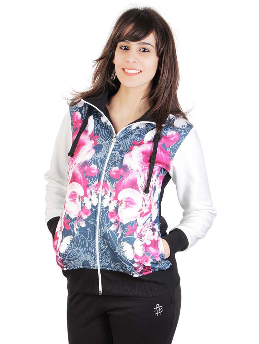 long sleeved floral print regular jacket