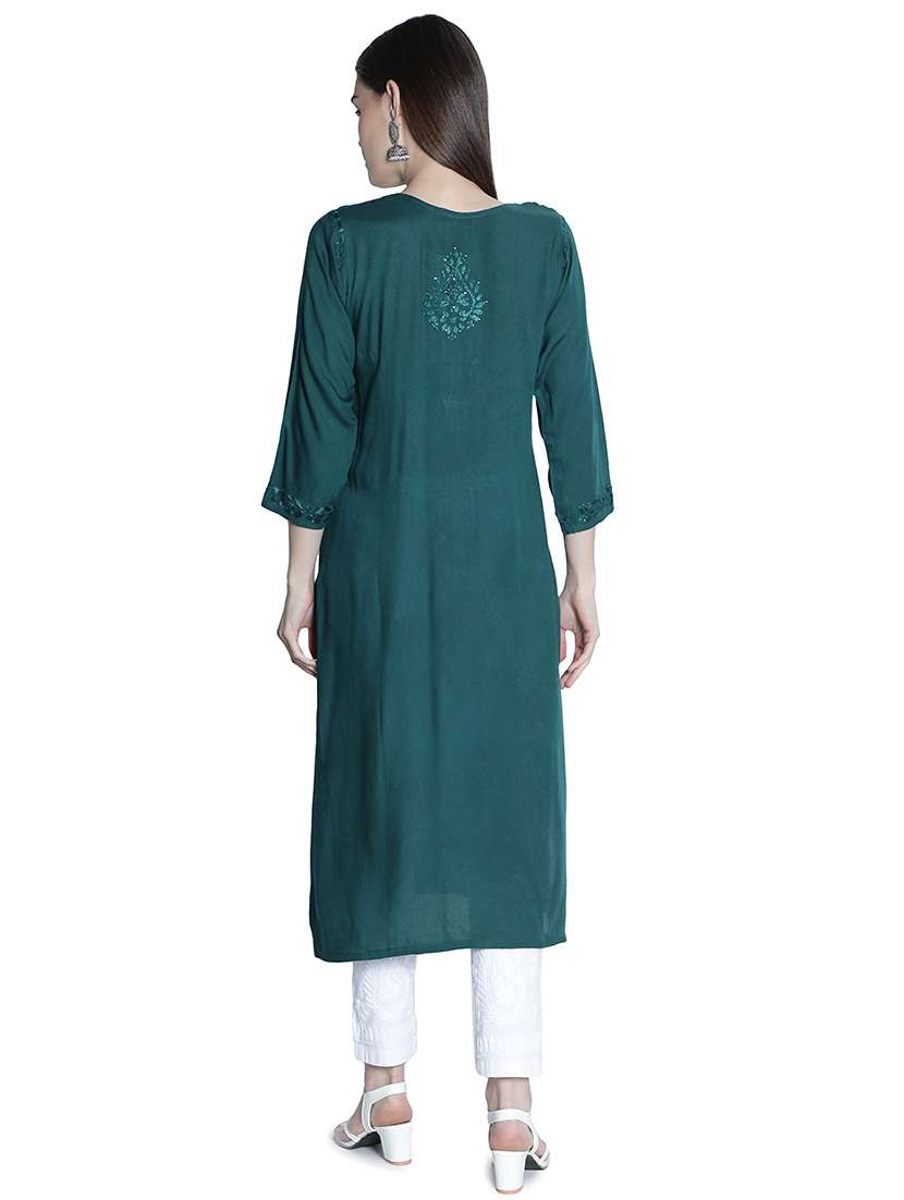 women's straight kurta - 19684606 - Standard Image - 2