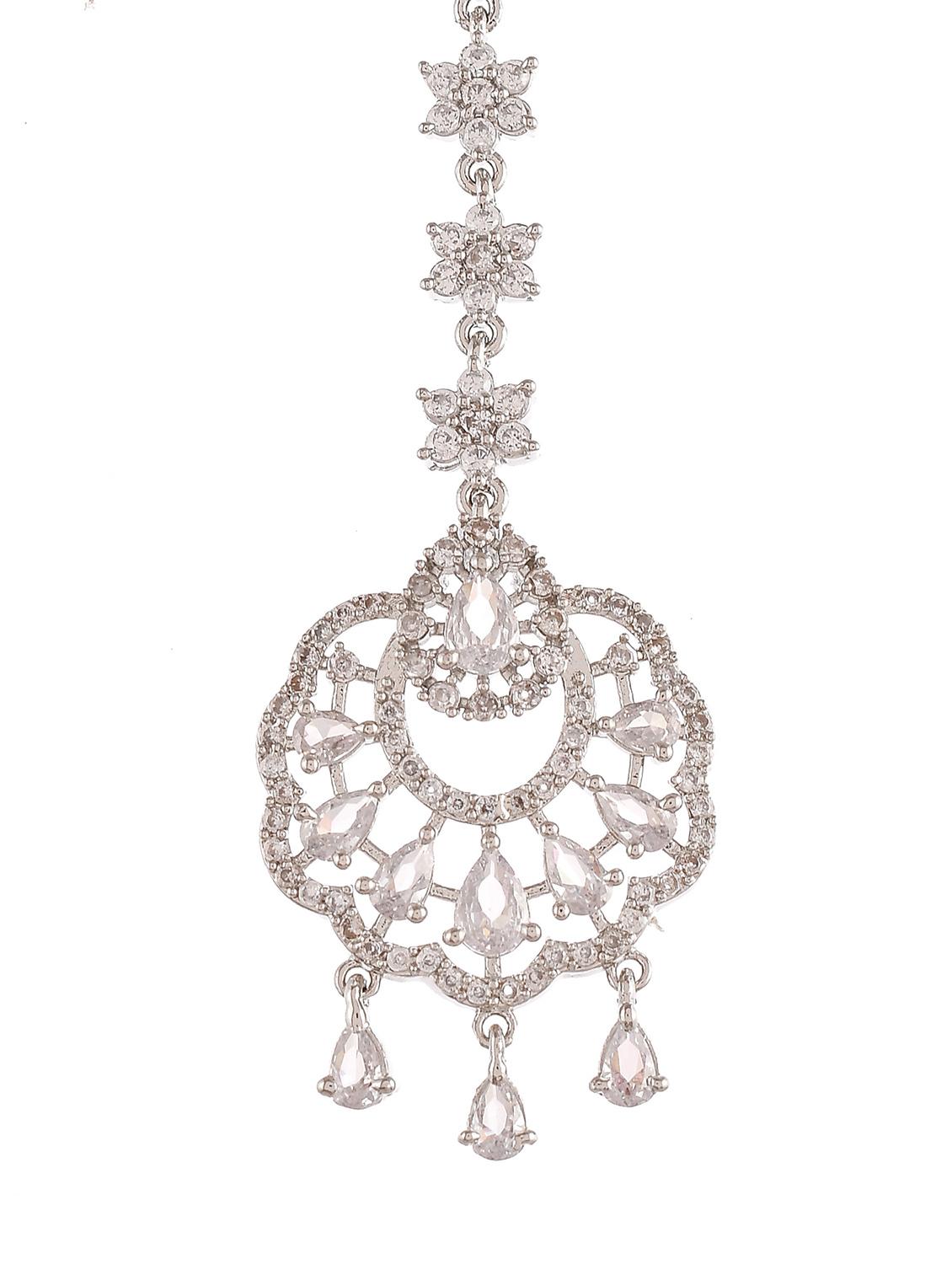 silver single teekas maang teeka - 19684852 - Standard Image - 2