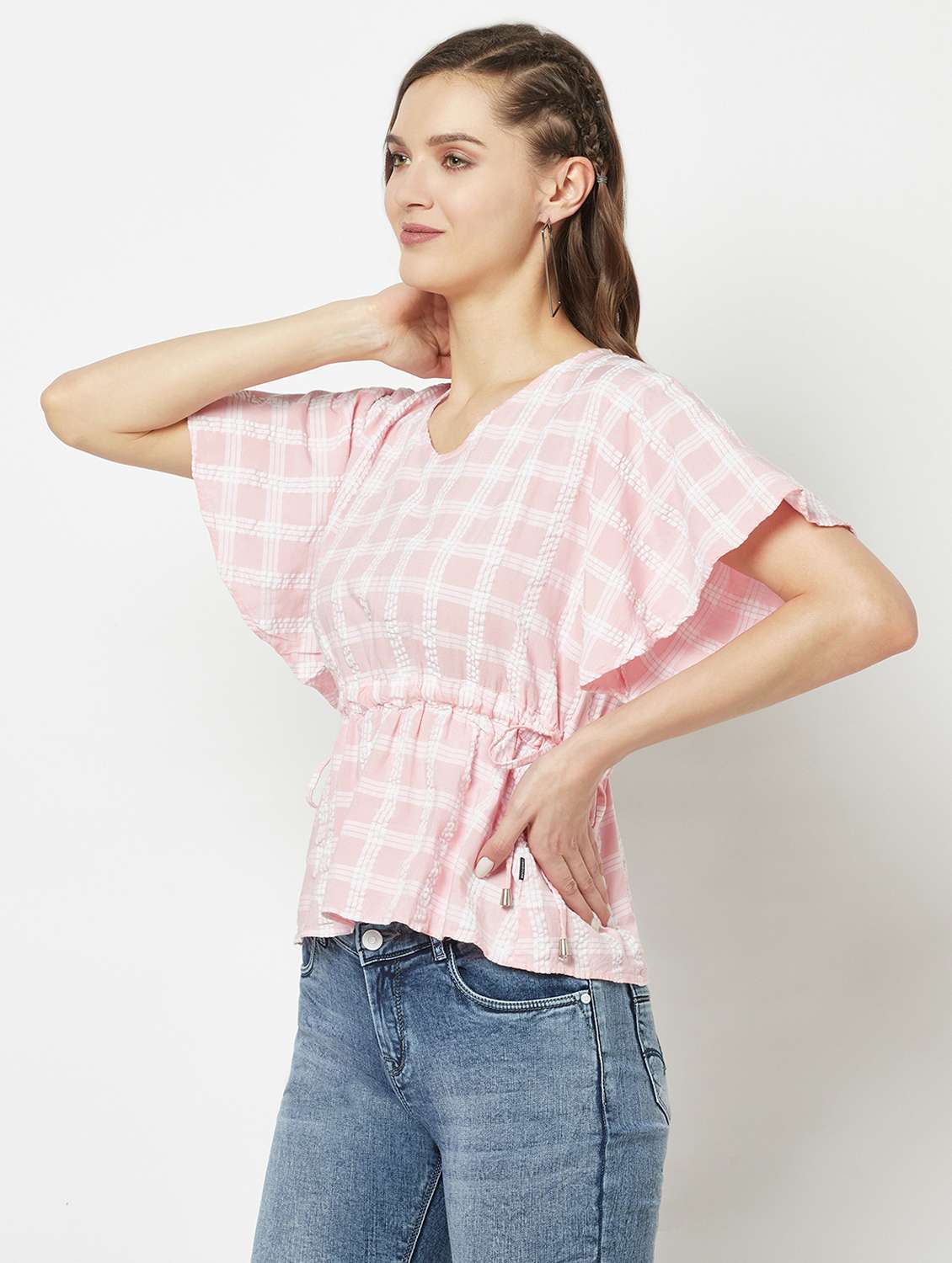 Women's Peplum V Neck Top - 19684918 -  Standard Image - 2