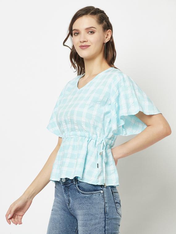 women's peplum v neck top - 19684919 - Standard Image - 2
