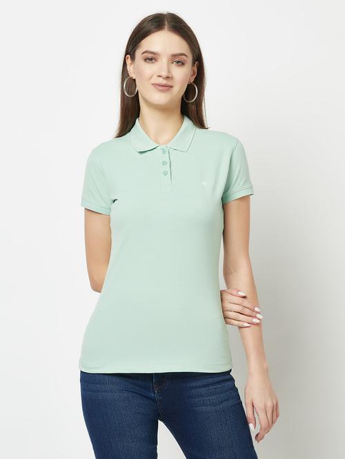 women's plain polo neck t-shirt - 19685667 -  Standard Image - 0