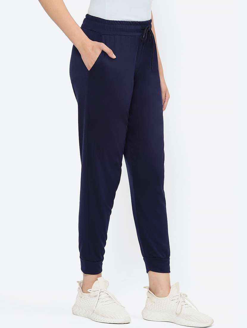 navy blue solid mid rise jogger - 19686681 -  Standard Image - 2