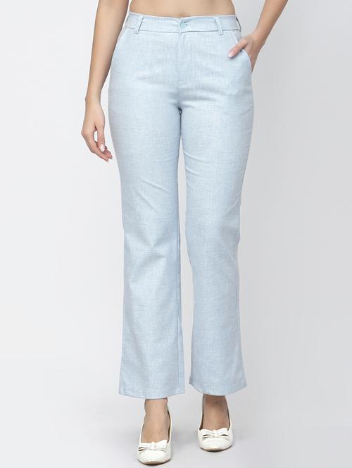 blue linen bootcut - 19686943 - Standard Image - 0