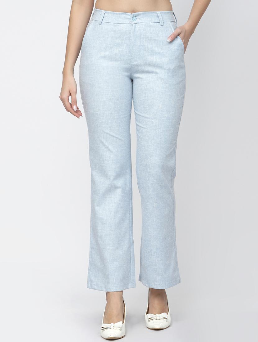 blue linen bootcut - 19686943 - Zoom Image - 0