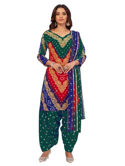 printed unstitched patiyala suit set - 19687828 -  Standard Image - 0