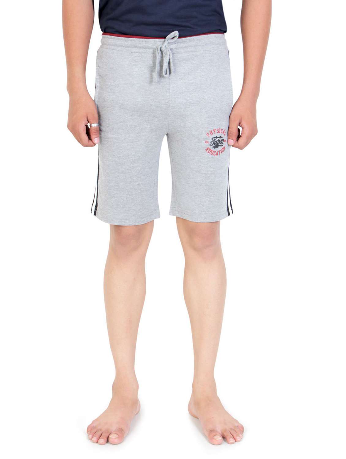 grey solid bermuda short