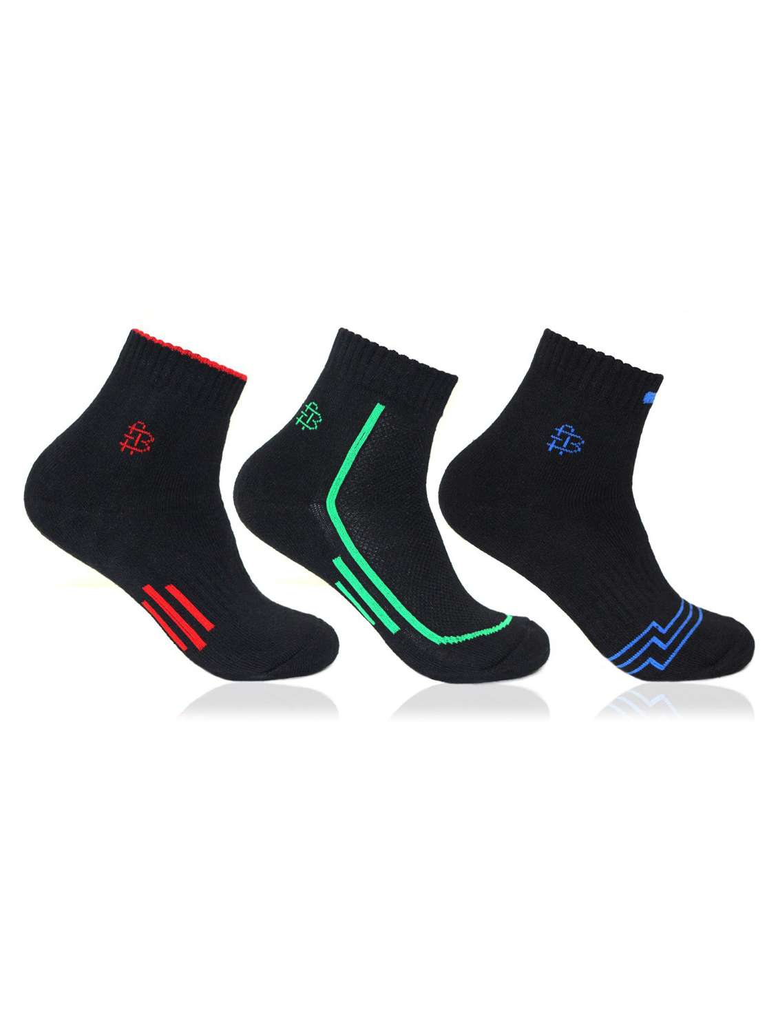 set of 3 ankle length socks