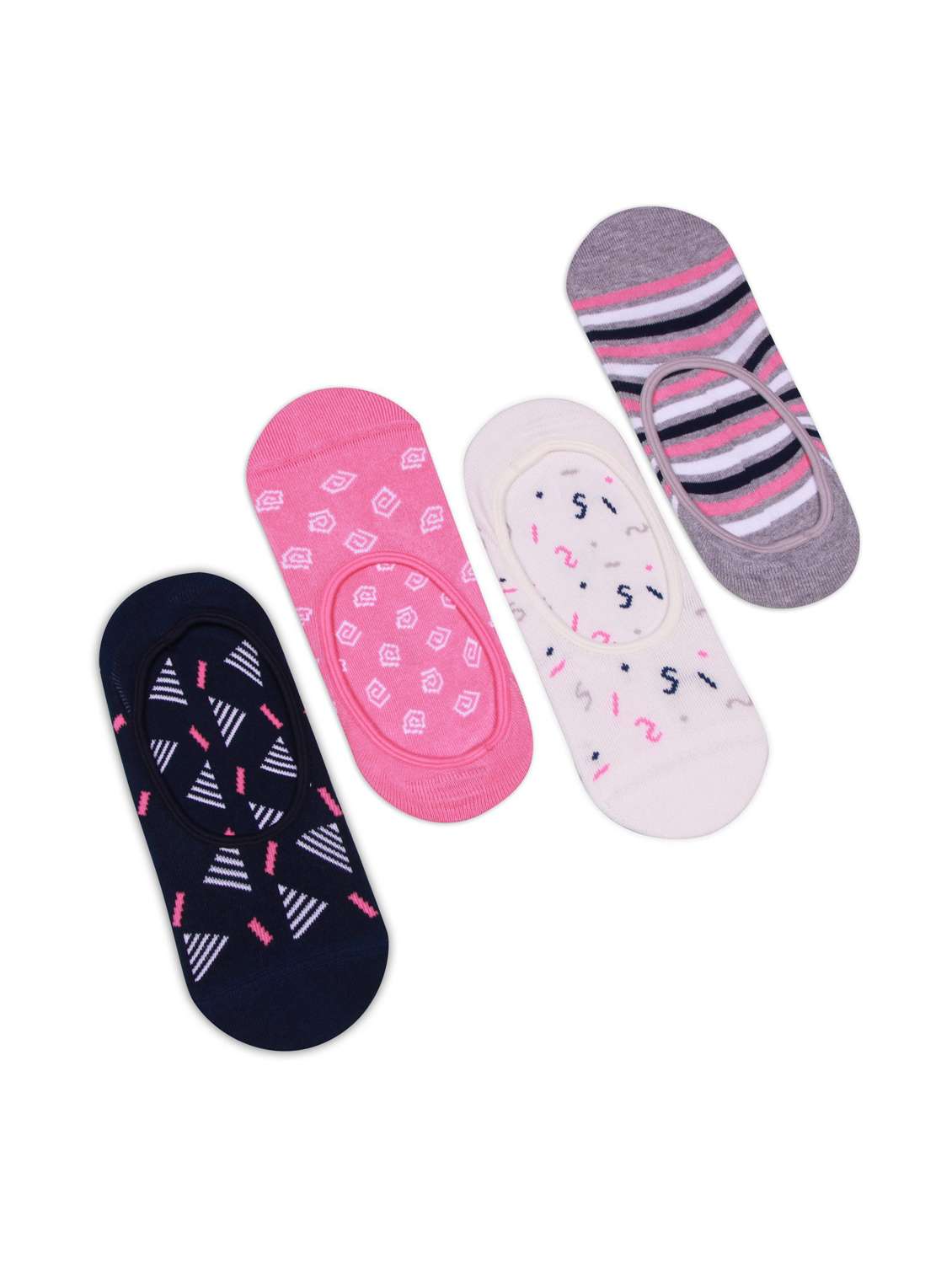 multi colored cotton blend no show sock