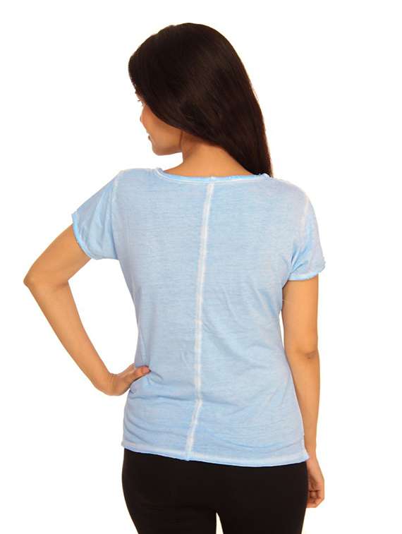 women's plain round neck t-shirt - 19689122 - Standard Image - 2
