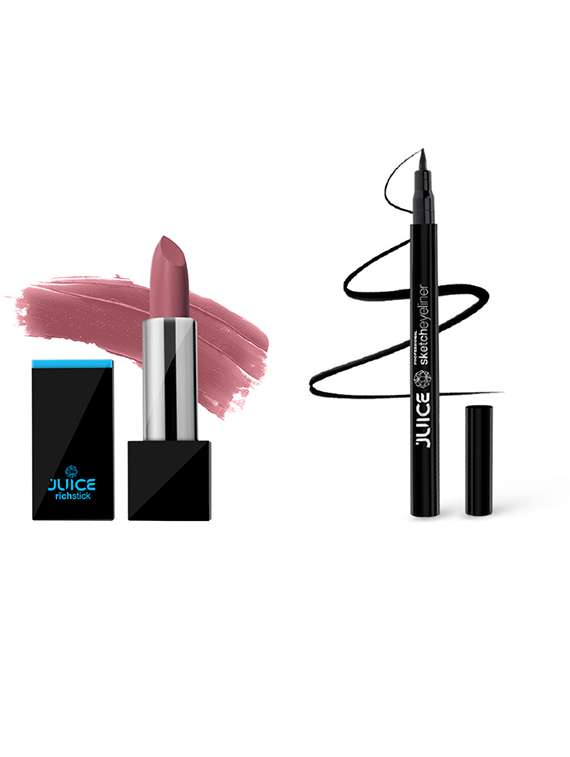 juice | sketch eyeliner - se01 & japanese maple m-91 richstick combo | waterproof, sweat proof & smudge proof | pack of 2