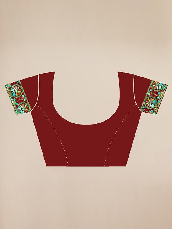floral embroidered saree with blouse - 19690225 - Standard Image - 2
