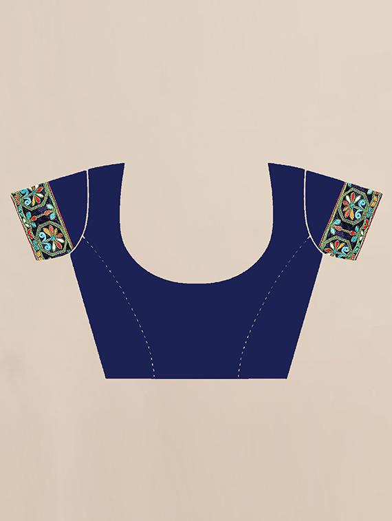 floral embroidered saree with blouse - 19690230 - Standard Image - 2