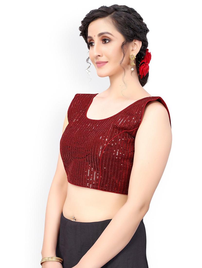 red georgette regular blouse - 19690347 - Standard Image - 2