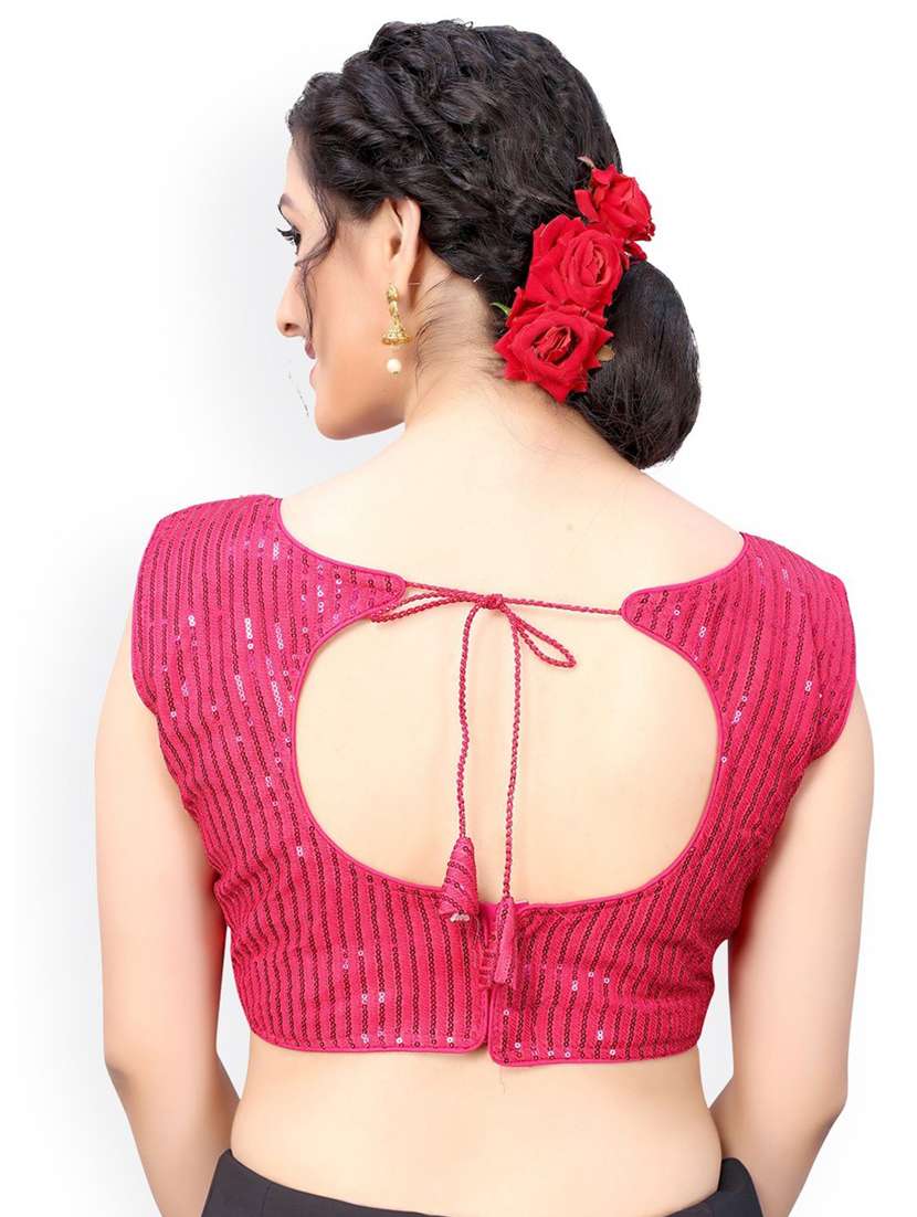 pink georgette regular blouse - 19690352 - Standard Image - 2