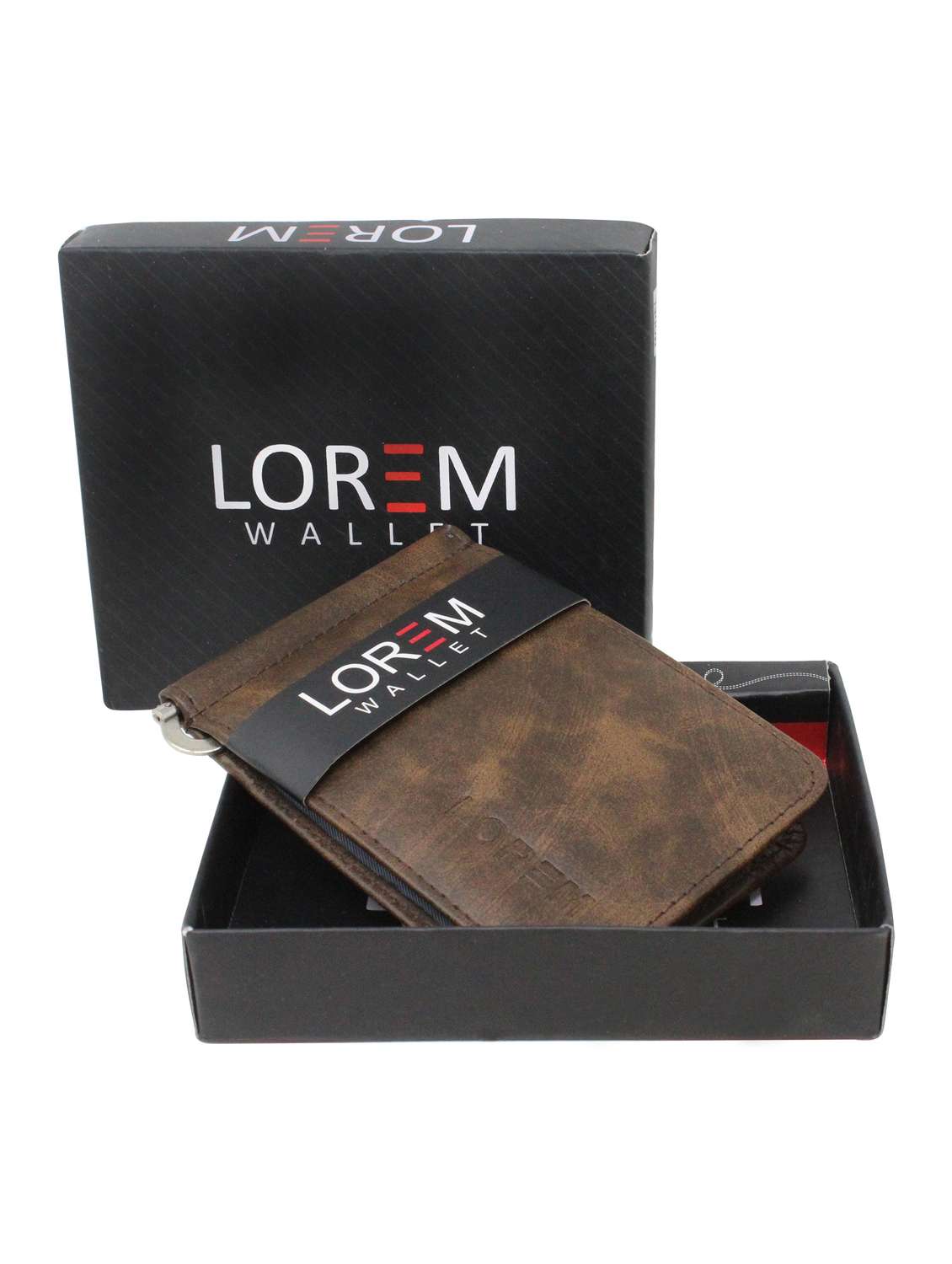 brown leatherette wallet