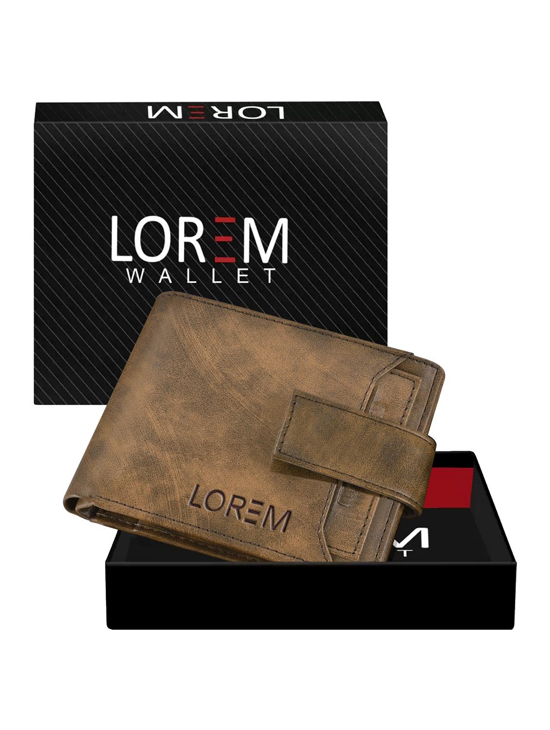 brown leatherette wallet
