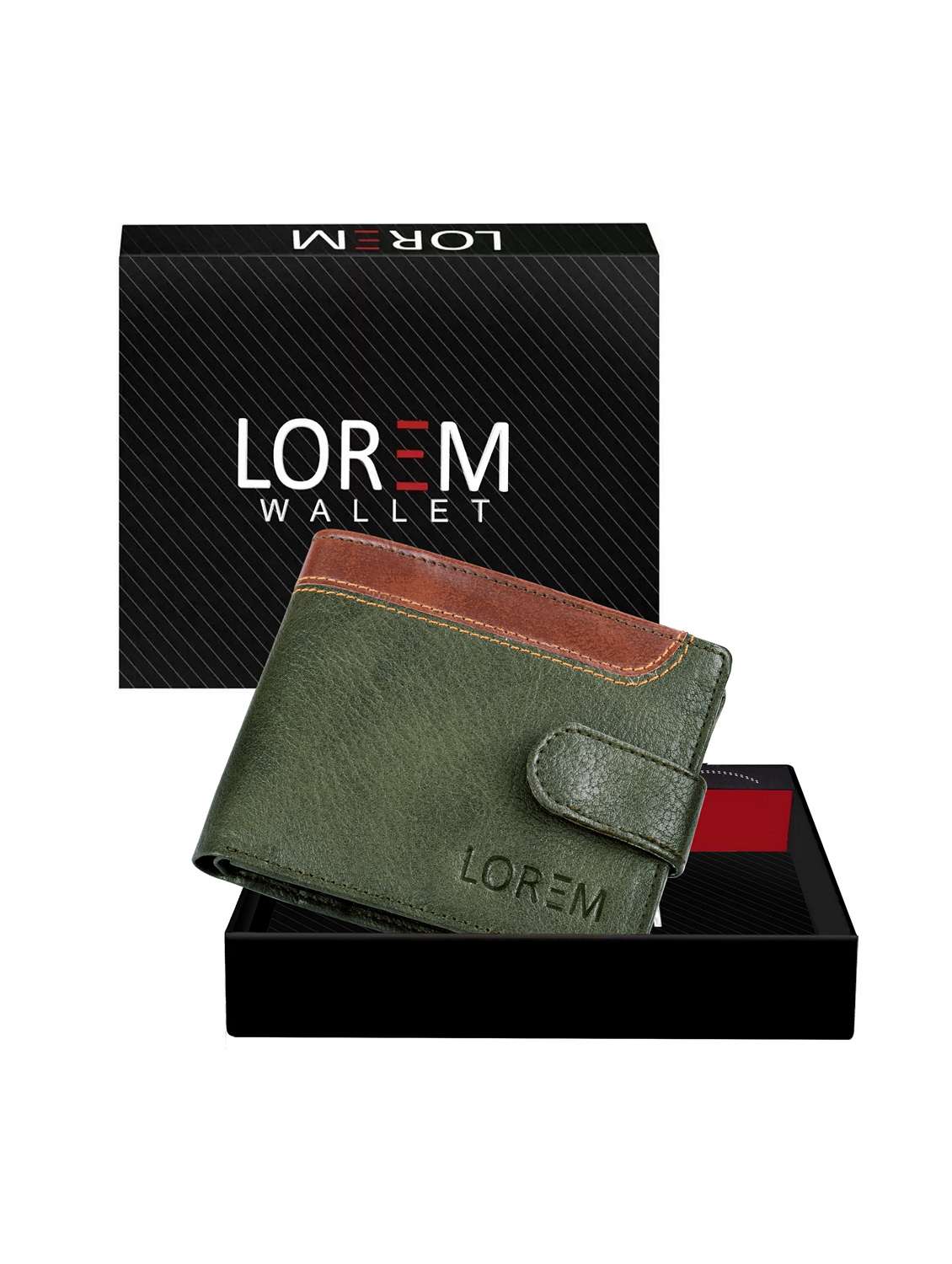 green leatherette wallet