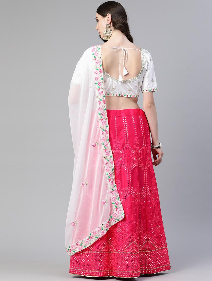 multi colored embroidered flared semi-stitched lehenga - 19690897 - Standard Image - 2