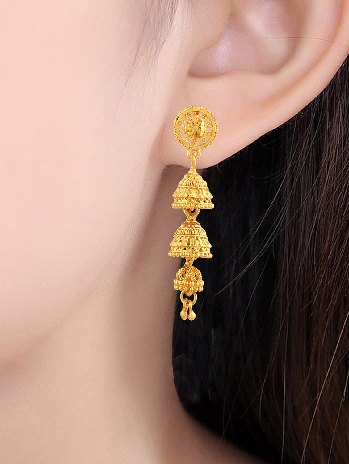 women's gold plated earring - 19691136 - Standard Image - 2