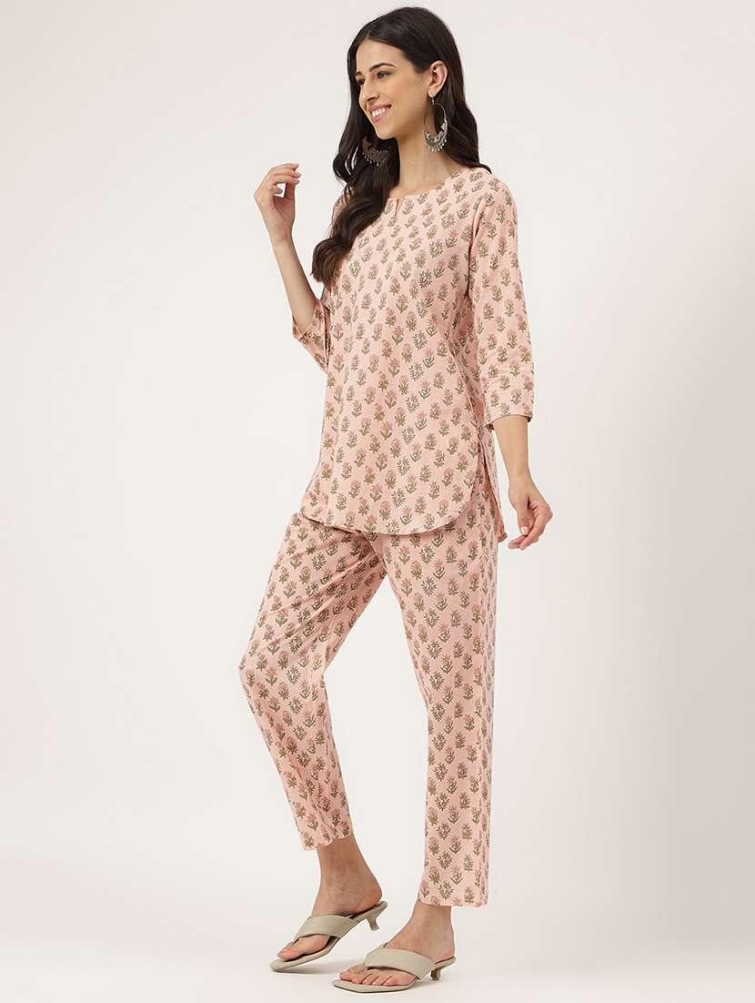 women printed full length night suit set - 19691369 - Standard Image - 2