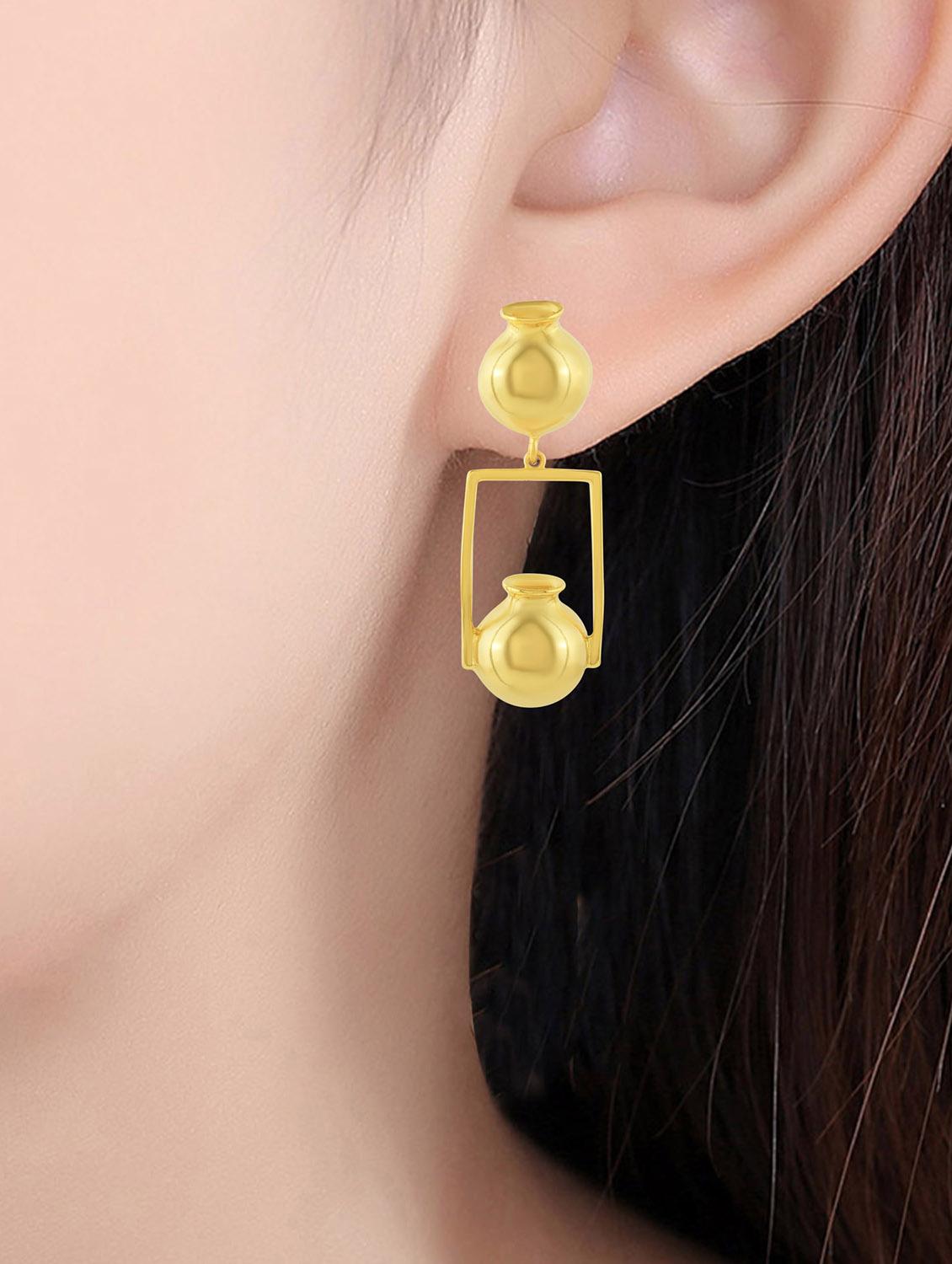 women gold plated earring - 19691421 - Standard Image - 2