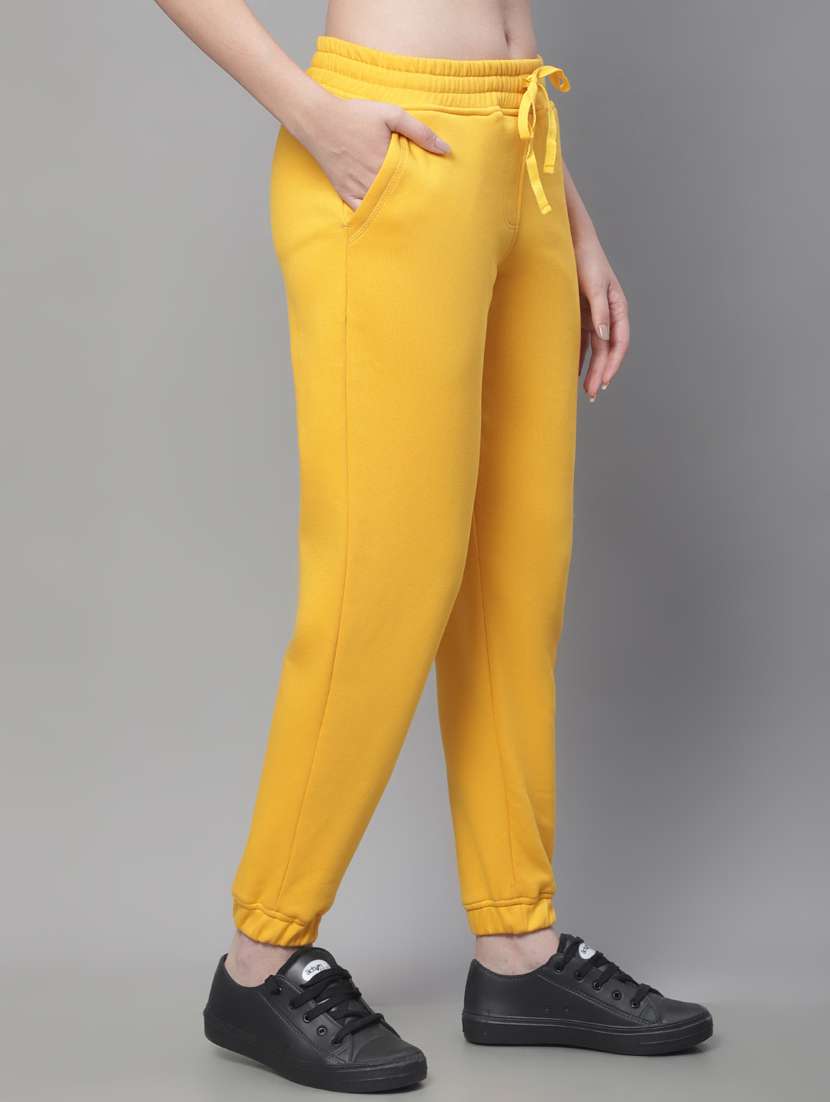 yellow cotton blend track pants - 19691535 -  Standard Image - 2