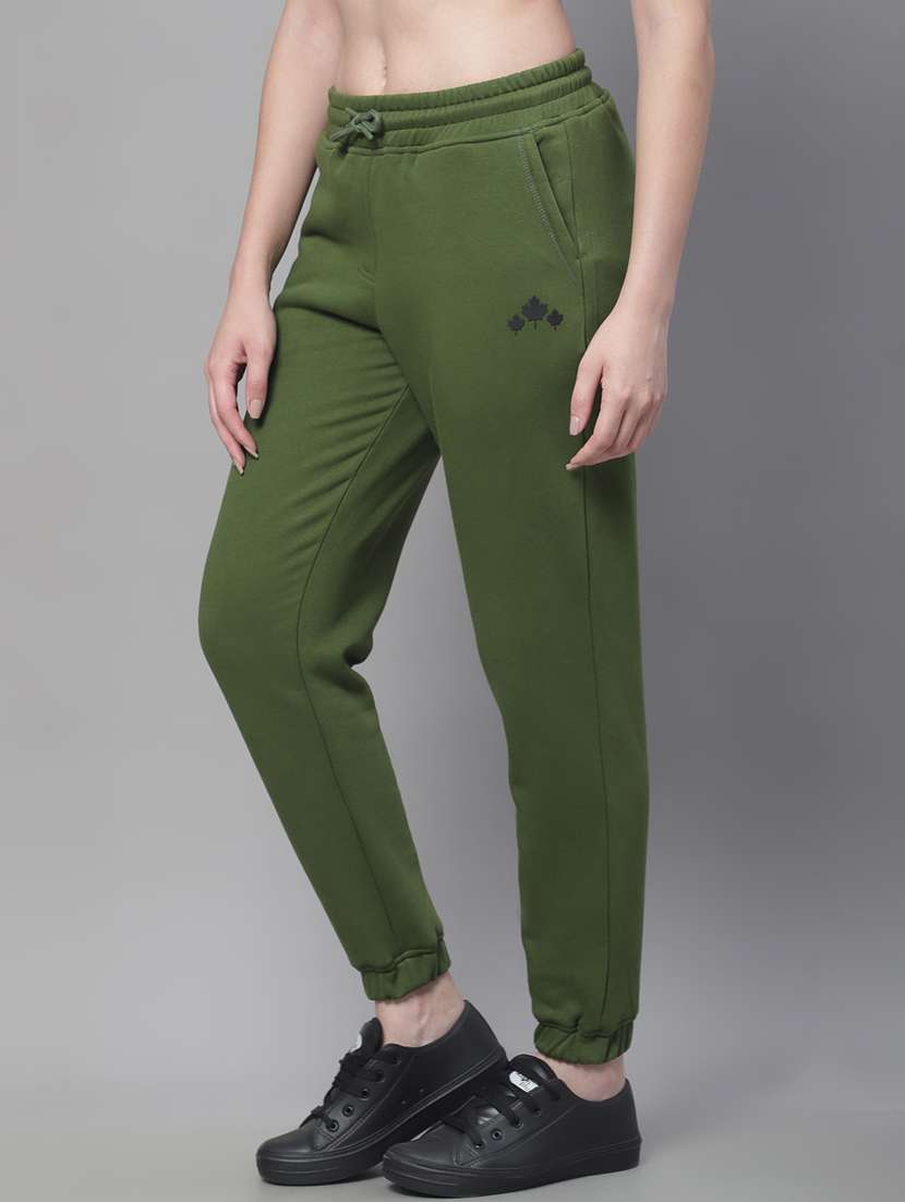 Green Cotton Blend Track Pants - 19691540 -  Standard Image - 2