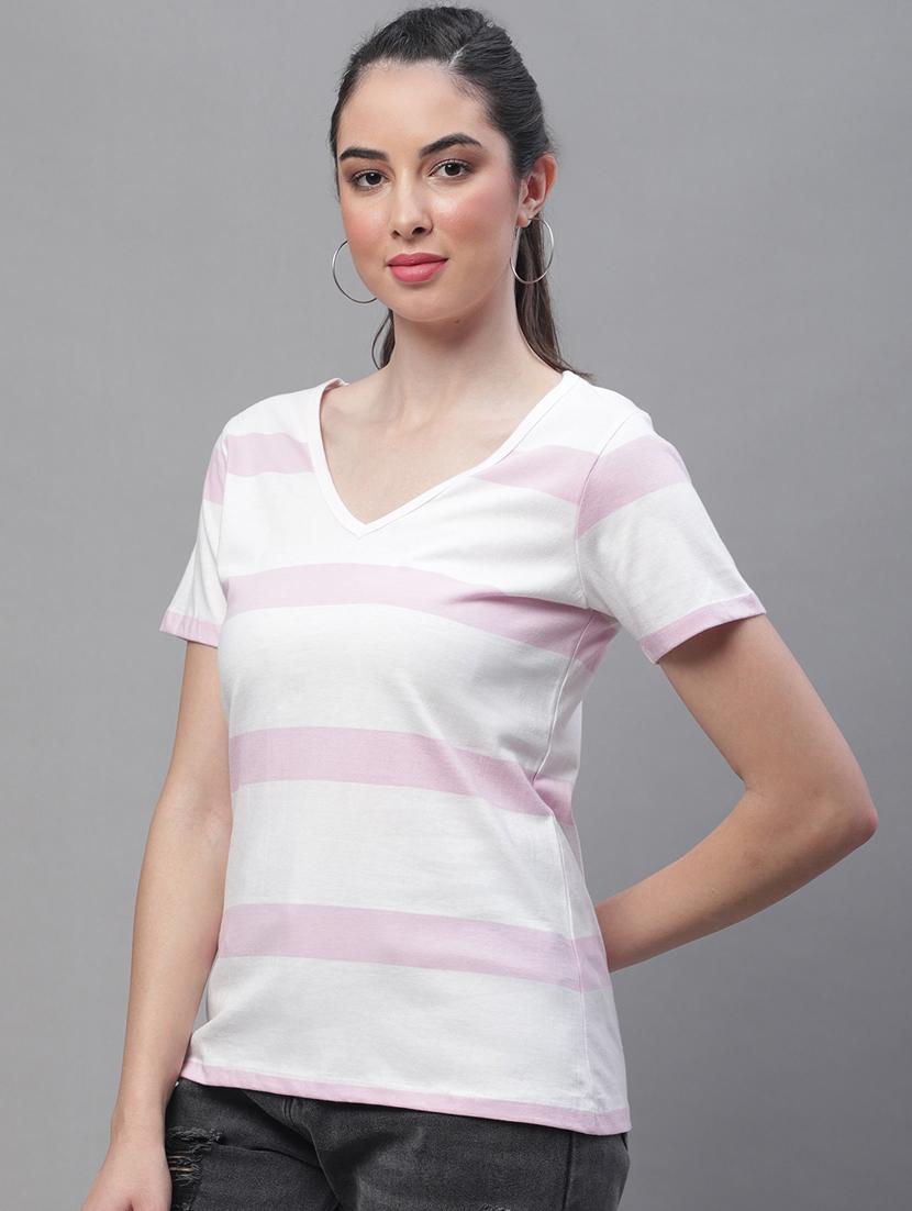 women's color block v neck t-shirt - 19691630 - Standard Image - 2