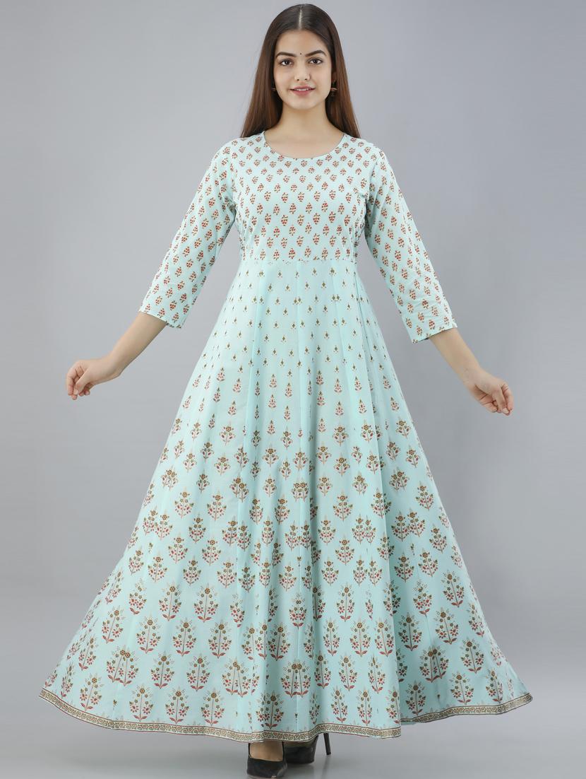 women round neck printed flared kurta  - 19693720 -  Zoom Image - 0