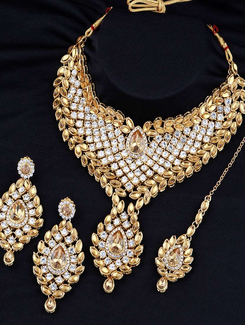 gold brass necklaces and earring - 19693772 - Zoom Image - 0