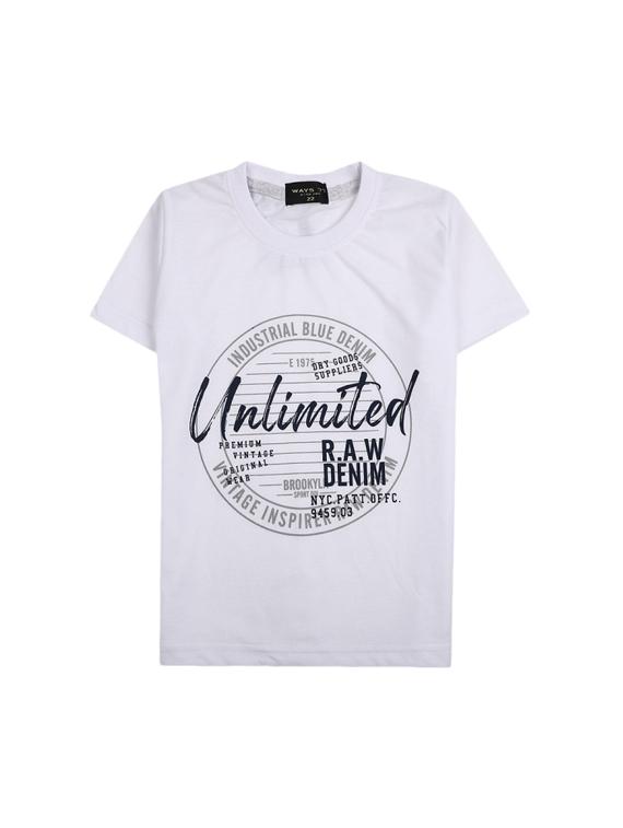 boys round neck front print t-shirt - 19694065 - Standard Image - 2