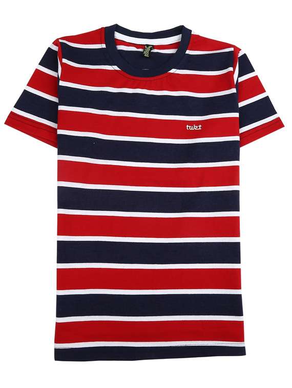 boys round neck striped t-shirt