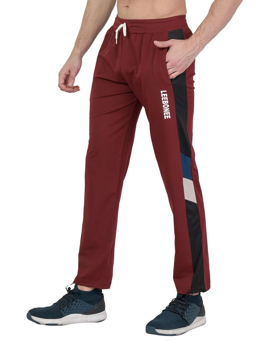 mid rise color block ankle length track pant