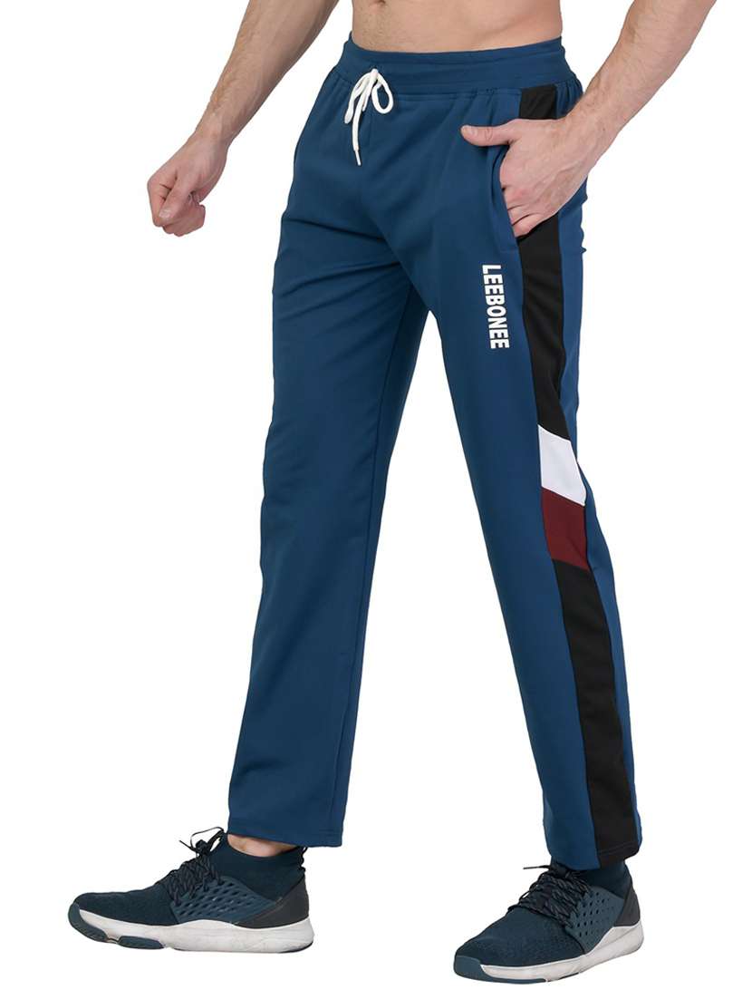 mid rise color block ankle length track pant