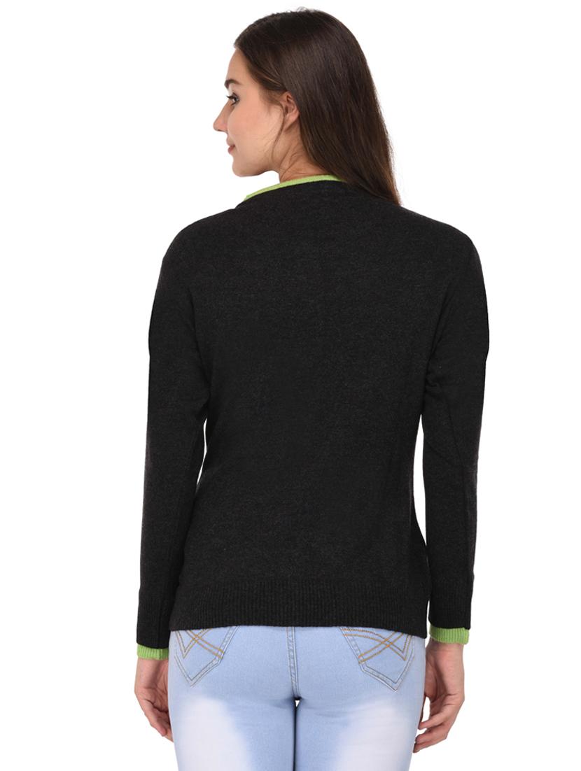 round neck color block cardigan - 19694789 - Standard Image - 2