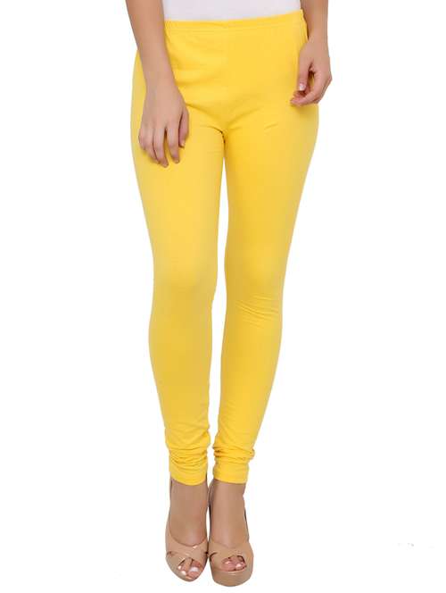 yellow cotton lycra leggings - 19694889 -  Standard Image - 0