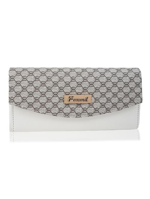 white pu regular clutch - 19695292 -  Standard Image - 0