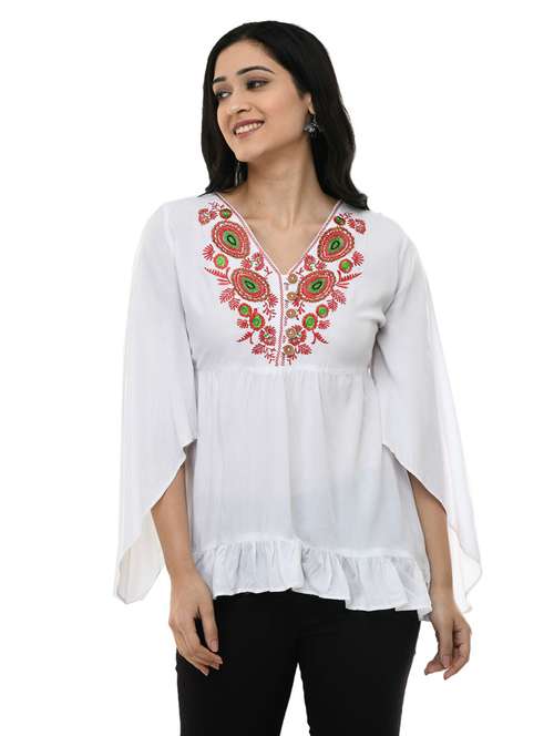 women's peplum v neck top - 19695350 -  Standard Image - 0