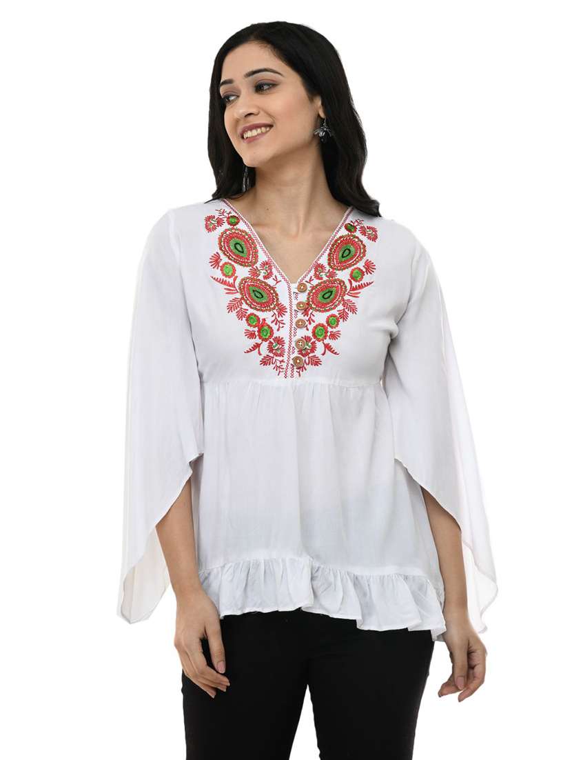 women's peplum v neck top - 19695350 -  Zoom Image - 0