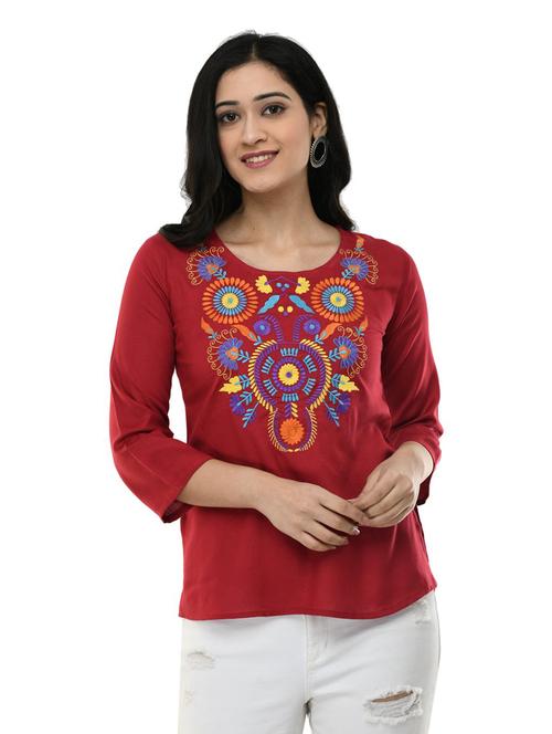 women's straight round neck top - 19695355 -  Standard Image - 0