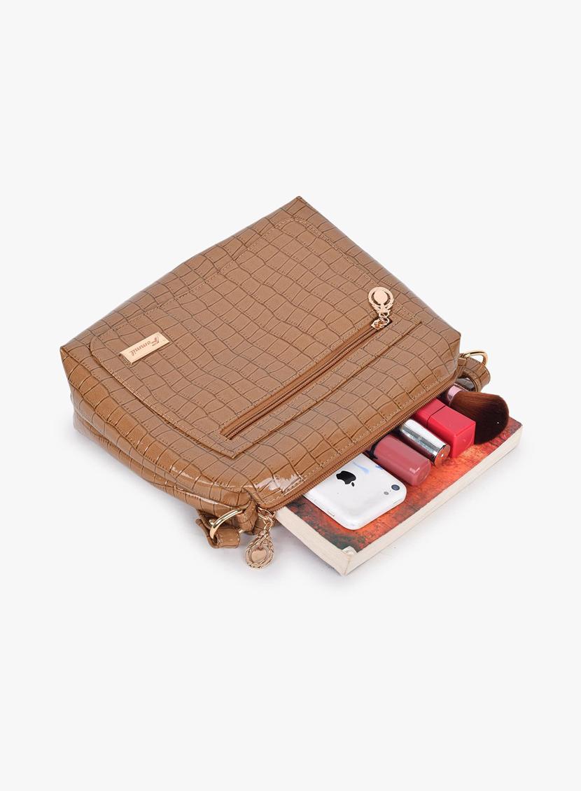beige leatherette (pu) sling bag - 19695712 - Standard Image - 2