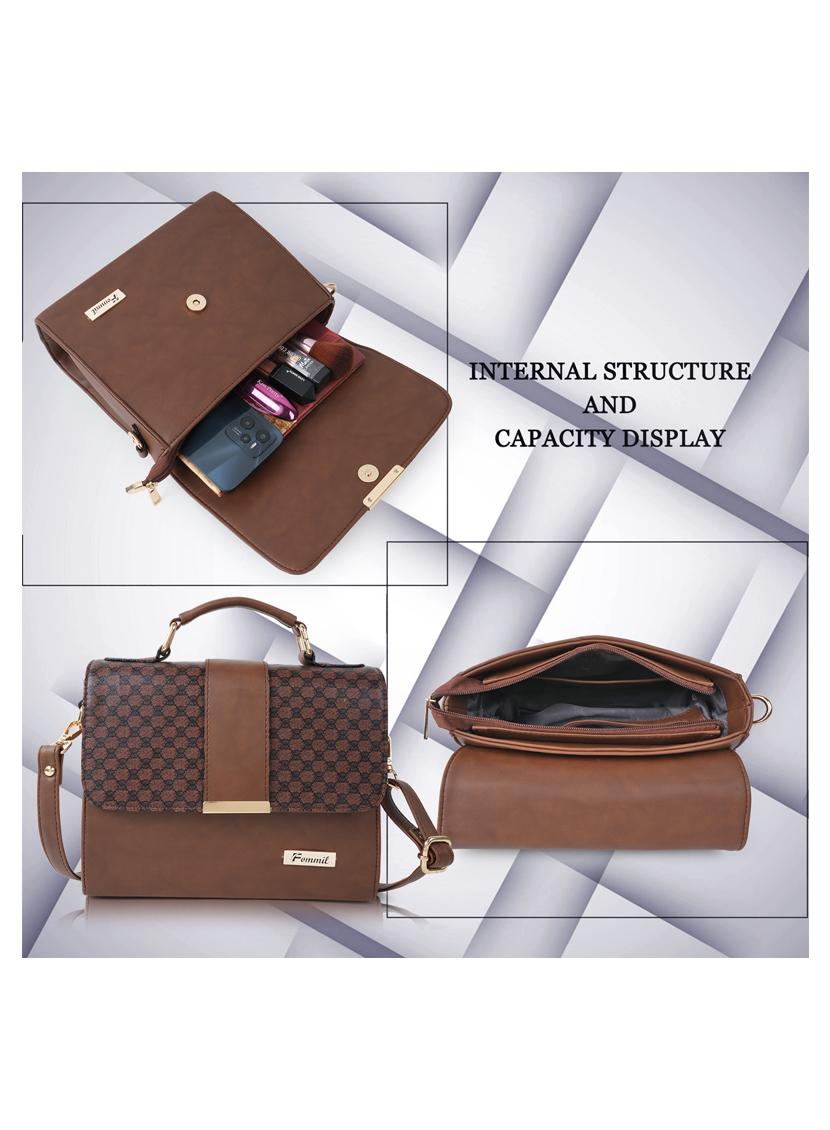 brown leatherette (pu) sling bag - 19695717 - Standard Image - 2