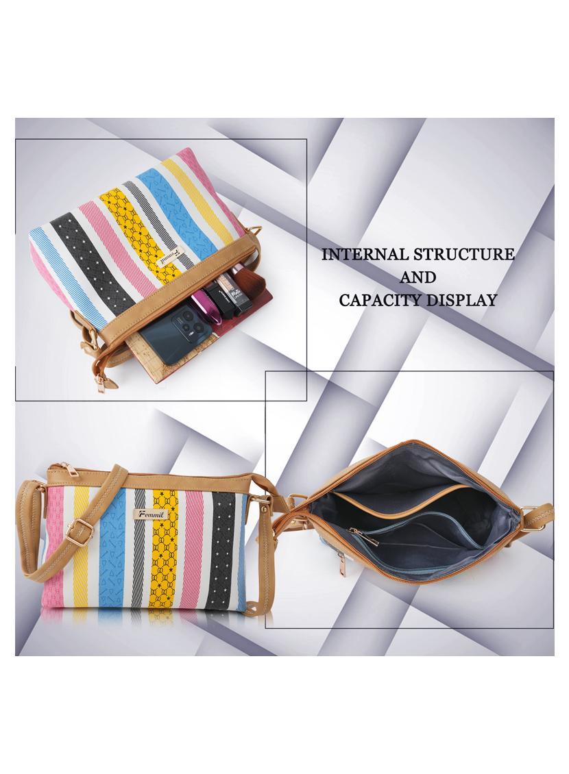 tan leatherette (pu) sling bag - 19695719 - Standard Image - 2