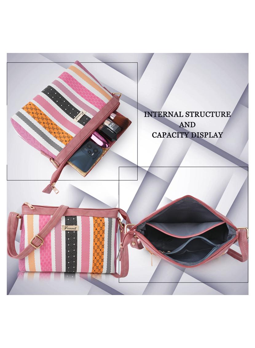 pink leatherette (pu) sling bag - 19695720 - Standard Image - 2