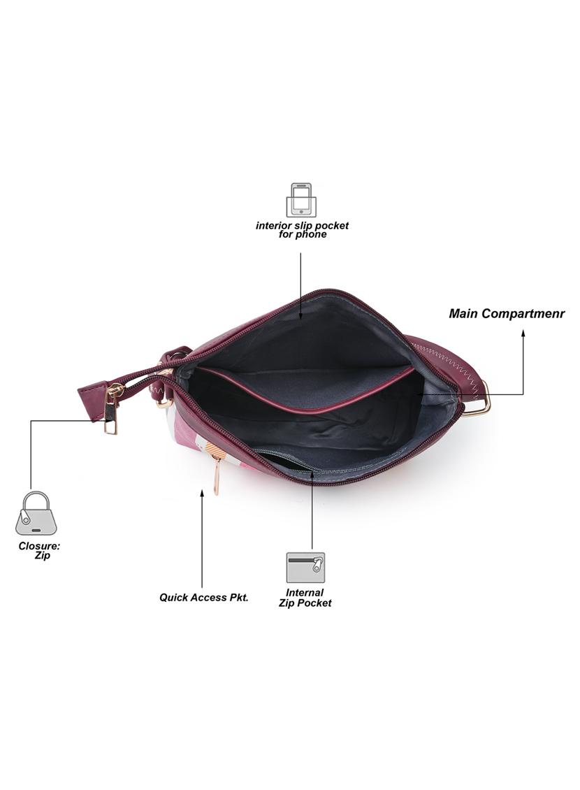 striped leatherette (pu) regular sling bag - 19695721 - Standard Image - 2