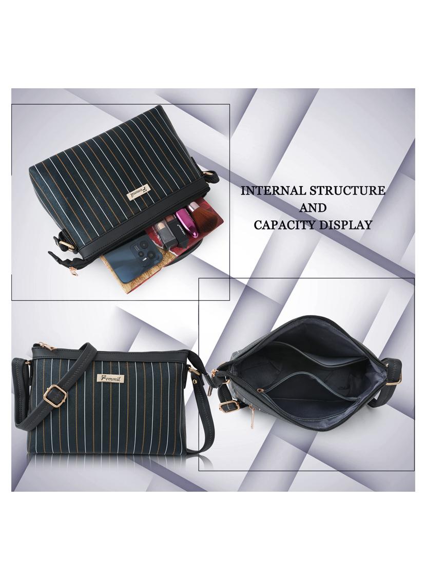black leatherette (pu) sling bag - 19695728 - Standard Image - 2