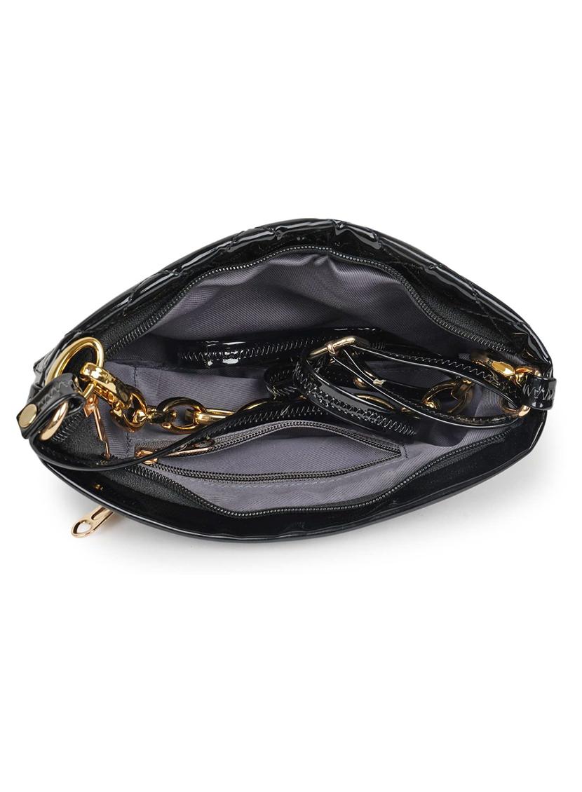 black leatherette (pu) sling bag - 19695737 - Standard Image - 2